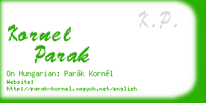 kornel parak business card