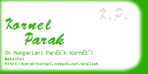 kornel parak business card